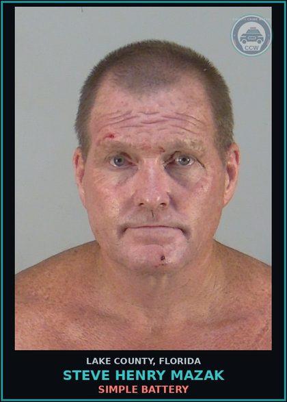 CCW arrest card for STEVE HENRY MAZAK in Lake County: SIMPLE BATTERY