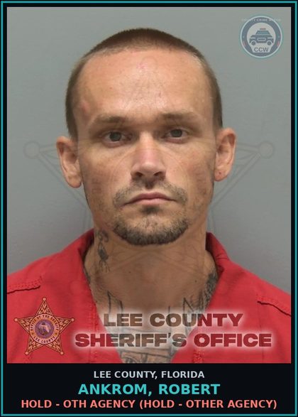 CCW arrest card for ANKROM, ROBERT in Lee County: HOLD - OTH AGENCY  (HOLD - OTHER AGENCY)