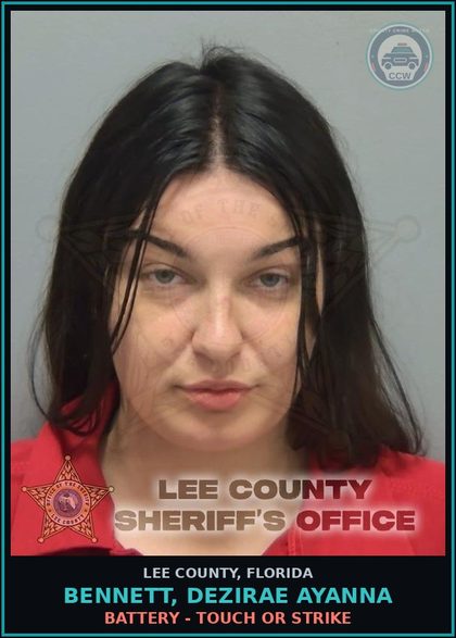 CCW arrest card for BENNETT, DEZIRAE AYANNA in Lee County: BATTERY - TOUCH OR STRIKE