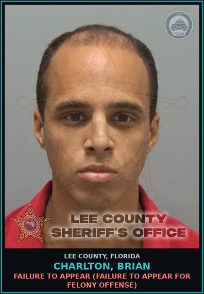 CCW arrest card for CHARLTON, BRIAN in Lee County: FAILURE TO APPEAR  (FAILURE TO APPEAR FOR FELONY OFFENSE)
