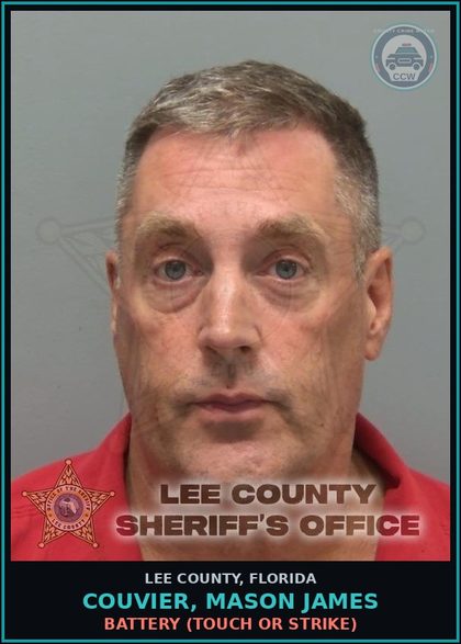 CCW arrest card for COUVIER, MASON JAMES in Lee County: BATTERY  (TOUCH OR STRIKE)