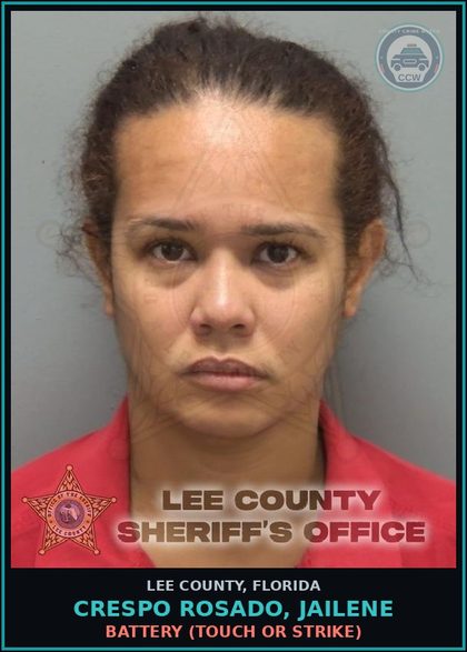 CCW arrest card for CRESPO ROSADO, JAILENE in Lee County: BATTERY  (TOUCH OR STRIKE)