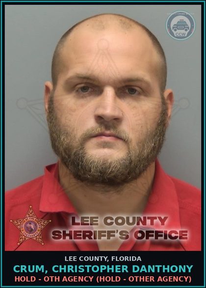 CCW arrest card for CRUM, CHRISTOPHER DANTHONY in Lee County: HOLD - OTH AGENCY  (HOLD - OTHER AGENCY)