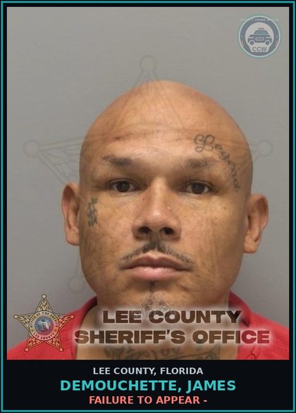 CCW arrest card for DEMOUCHETTE, JAMES in Lee County: FAILURE TO APPEAR -