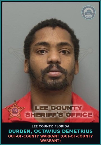 CCW arrest card for DURDEN, OCTAVIUS DEMETRIUS in Lee County: OUT-OF-COUNTY WARRANT  (OUT-OF-COUNTY WARRANT)