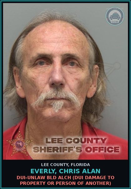 CCW arrest card for EVERLY, CHRIS ALAN in Lee County: HIT AND RUN  (LEAVE SCENE OF CRASH INVOLVE DAMAGE TO PROP)