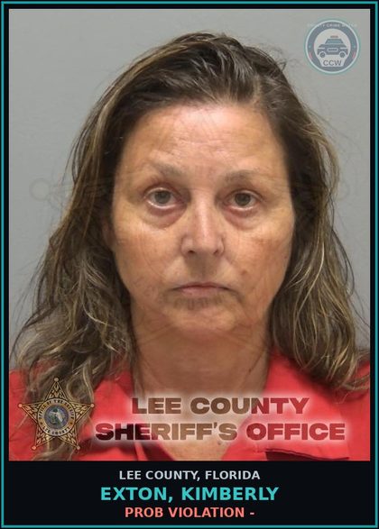 CCW arrest card for EXTON, KIMBERLY in Lee County: PROB VIOLATION -