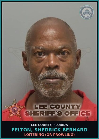 CCW arrest card for FELTON, SHEDRICK BERNARD in Lee County: LOITERING  (OR PROWLING)