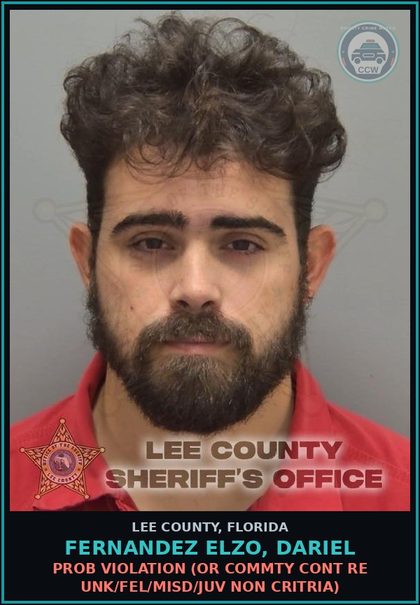 CCW arrest card for FERNANDEZ ELZO, DARIEL in Lee County: PROB VIOLATION  (OR COMMTY CONT RE UNK/FEL/MISD/JUV NON CRITRIA)