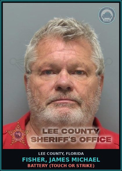CCW arrest card for FISHER, JAMES MICHAEL in Lee County: BATTERY  (TOUCH OR STRIKE)