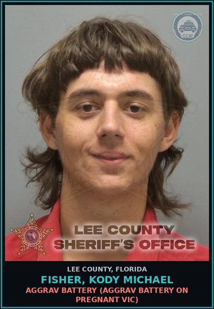 CCW arrest card for FISHER, KODY MICHAEL in Lee County: AGGRAV BATTERY  (AGGRAV BATTERY ON PREGNANT VICTIM)