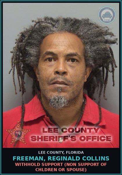 CCW arrest card for FREEMAN, REGINALD COLLINS in Lee County: WITHHOLD SUPPORT  (NON SUPPORT OF CHILDREN OR SPOUSE)