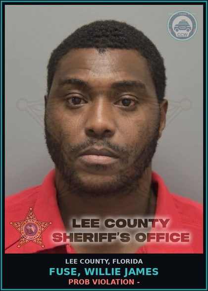 CCW arrest card for FUSE, WILLIE JAMES in Lee County: PROB VIOLATION -
