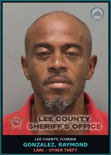 CCW arrest card for GONZALEZ, RAYMOND in Lee County: RESIST OFFICER - OBSTRUCT W/O VIOLENCE