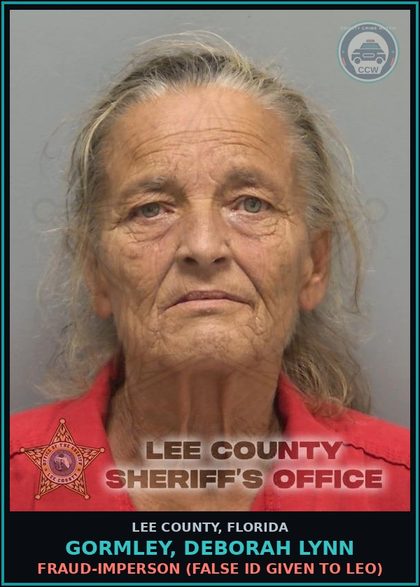 CCW arrest card for GORMLEY, DEBORAH LYNN in Lee County: PROB VIOLATION  (OR COMMTY CONT RE UNK/FEL/MISD/JUV NON CRITRIA)