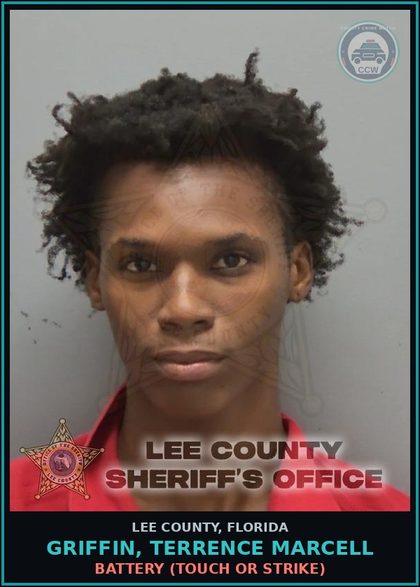 CCW arrest card for GRIFFIN, TERRENCE MARCELL in Lee County: BATTERY  (TOUCH OR STRIKE)