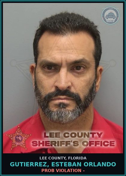 CCW arrest card for GUTIERREZ, ESTEBAN ORLANDO in Lee County: PROB VIOLATION -