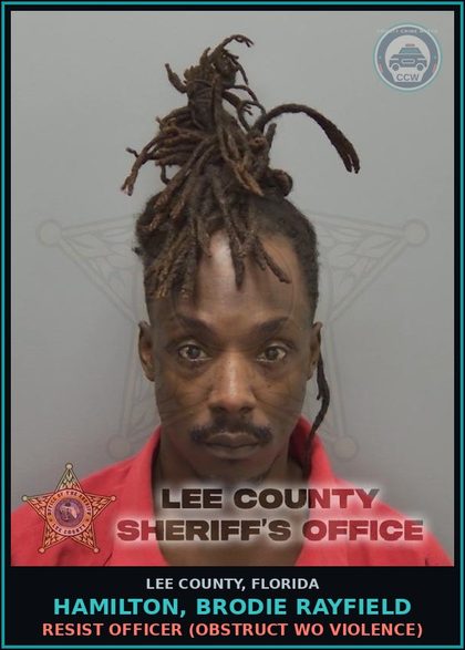 CCW arrest card for HAMILTON, BRODIE RAYFIELD in Lee County: CONDIT RELEASE VIOLATION  (VIOLATION OF CONDITION OF PRETRIAL RELEASE)