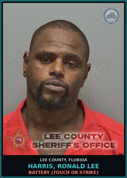 CCW arrest card for HARRIS, RONALD LEE in Lee County: BATTERY  (TOUCH OR STRIKE)