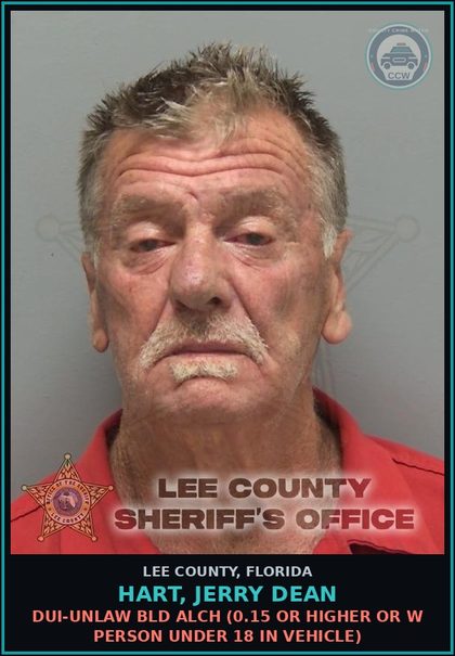 CCW arrest card for HART, JERRY DEAN in Lee County: DRUGS-POSSESS  (POSSESS contr substance W/O PRESCRIPTION)