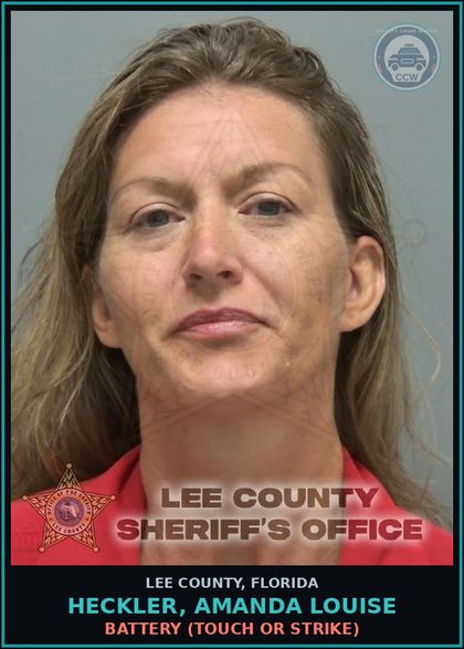 CCW arrest card for HECKLER, AMANDA LOUISE in Lee County: BATTERY  (TOUCH OR STRIKE)