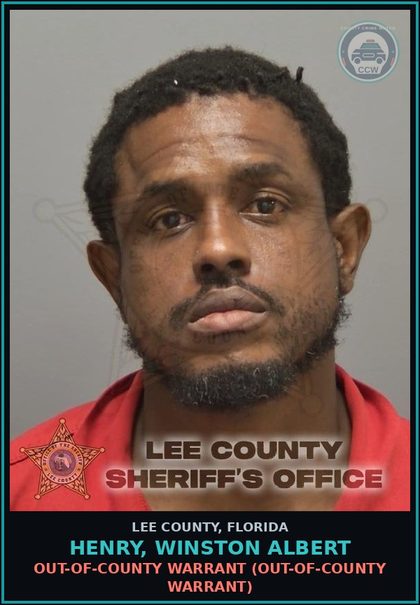 CCW arrest card for HENRY, WINSTON ALBERT in Lee County: OUT-OF-COUNTY WARRANT  (OUT-OF-COUNTY WARRANT)