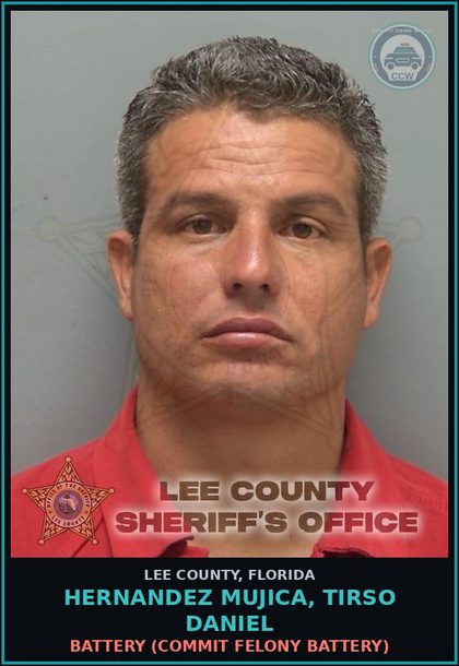 CCW arrest card for HERNANDEZ MUJICA, TIRSO DANIEL in Lee County: BATTERY  (COMMIT FELONY BATTERY)