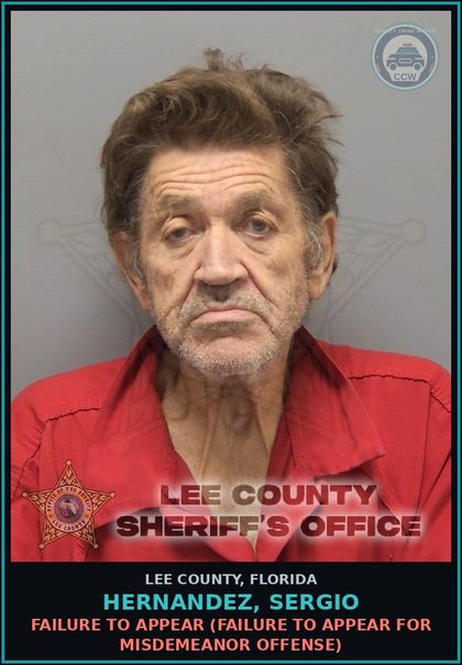 CCW arrest card for HERNANDEZ, SERGIO in Lee County: FAILURE TO APPEAR  (FAILURE TO APPEAR FOR MISDEMEANOR OFFENSE)