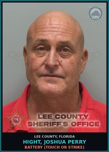 CCW arrest card for HIGHT, JOSHUA PERRY in Lee County: BATTERY  (TOUCH OR STRIKE)