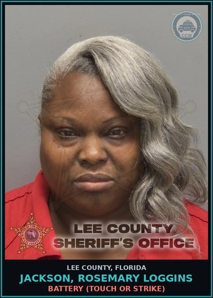 CCW arrest card for JACKSON, ROSEMARY LOGGINS in Lee County: BATTERY  (TOUCH OR STRIKE)