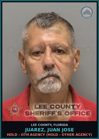 CCW arrest card for JUAREZ, JUAN JOSE in Lee County: HOLD - OTH AGENCY  (HOLD - OTHER AGENCY)