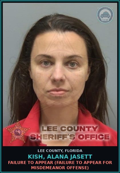 CCW arrest card for KISH, ALANA JASETT in Lee County: FAILURE TO APPEAR  (FAILURE TO APPEAR FOR MISDEMEANOR OFFENSE)
