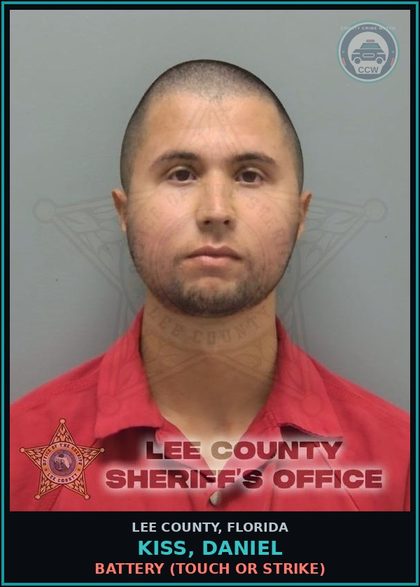 CCW arrest card for KISS, DANIEL in Lee County: BATTERY  (TOUCH OR STRIKE)