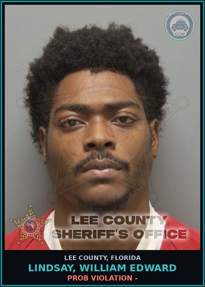 CCW arrest card for LINDSAY, WILLIAM EDWARD in Lee County: PROB VIOLATION -