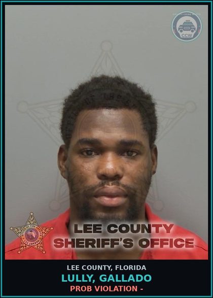 CCW arrest card for LULLY, GALLADO in Lee County: PROB VIOLATION -