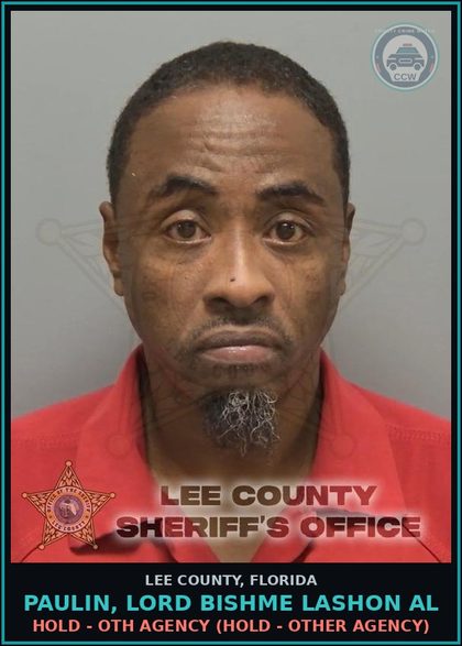 CCW arrest card for PAULIN, LORD BISHME LASHON AL in Lee County: HOLD - OTH AGENCY  (HOLD - OTHER AGENCY)
