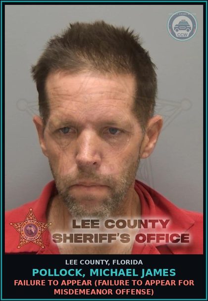 CCW arrest card for POLLOCK, MICHAEL JAMES in Lee County: FAILURE TO APPEAR  (FAILURE TO APPEAR FOR MISDEMEANOR OFFENSE)