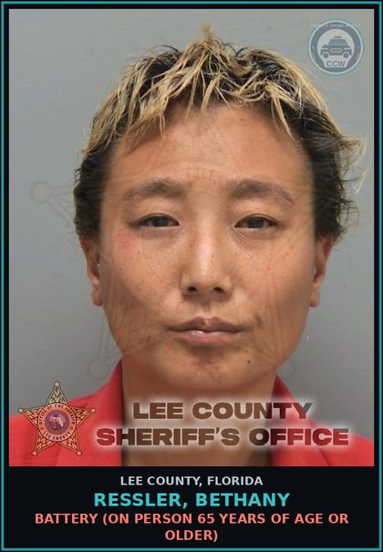 CCW arrest card for RESSLER, BETHANY in Lee County: BATTERY  (ON PERSON 65 YEARS OF AGE OR OLDER)