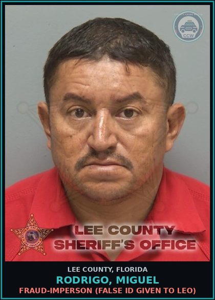 CCW arrest card for RODRIGO, MIGUEL in Lee County: FAILURE TO APPEAR  (FAILURE TO APPEAR FOR MISDEMEANOR OFFENSE)