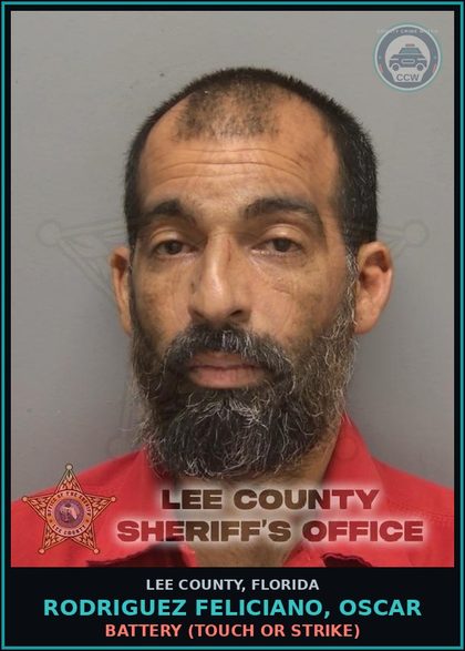 CCW arrest card for RODRIGUEZ FELICIANO, OSCAR in Lee County: BATTERY  (TOUCH OR STRIKE)