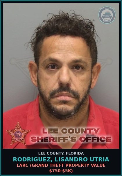 CCW arrest card for RODRIGUEZ, LISANDRO UTRIA in Lee County: RESIST OFFICER  (OBSTRUCT WO VIOLENCE)