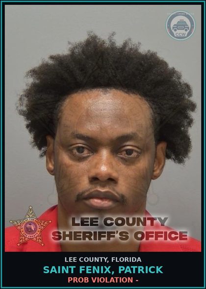 CCW arrest card for SAINT FENIX, PATRICK in Lee County: PROB VIOLATION -