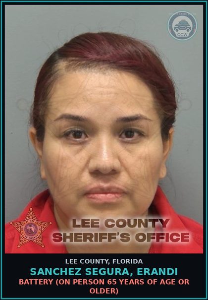 CCW arrest card for SANCHEZ SEGURA, ERANDI in Lee County: BATTERY  (ON PERSON 65 YEARS OF AGE OR OLDER)