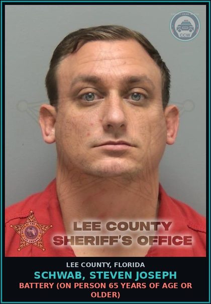 CCW arrest card for SCHWAB, STEVEN JOSEPH in Lee County: BATTERY  (ON PERSON 65 YEARS OF AGE OR OLDER)