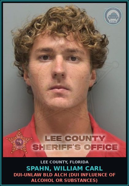 CCW arrest card for SPAHN, WILLIAM CARL in Lee County: DUI-UNLAW BLD ALCH  (DUI INFLUENCE OF ALCOHOL OR DRUGS)