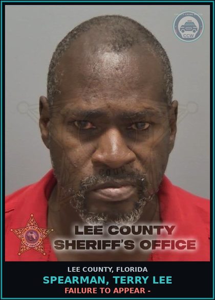 CCW arrest card for SPEARMAN, TERRY LEE in Lee County: FAILURE TO APPEAR -