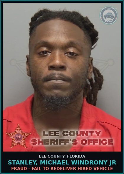 CCW arrest card for STANLEY, MICHAEL WINDRONY JR in Lee County: DRUGS-POSSESS - POSSESS contr substance W/O PRESCRIPTION