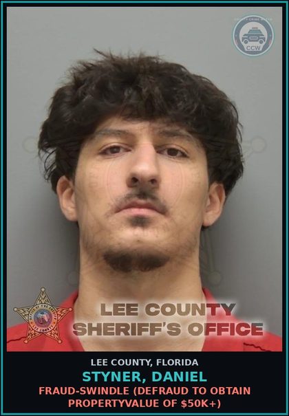 CCW arrest card for STYNER, DANIEL in Lee County: PUBLIC ORDER CRIMES  (COND/PARTIC IN ENTERPRISE THRU RACKETEERING)