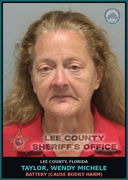 CCW arrest card for TAYLOR, WENDY MICHELE in Lee County: BATTERY  (CAUSE BODILY HARM)