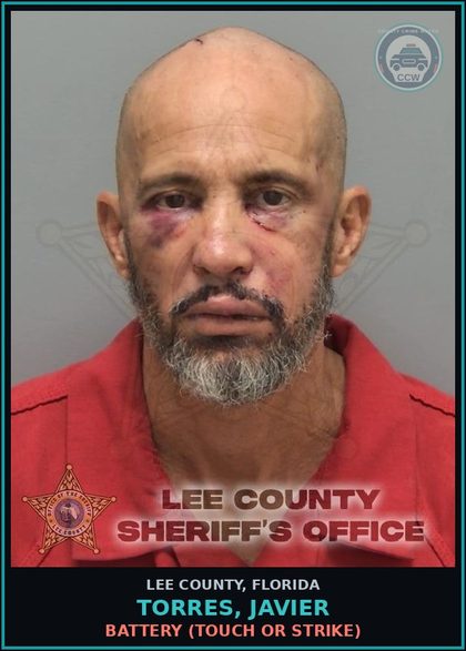 CCW arrest card for TORRES, JAVIER in Lee County: BATTERY  (TOUCH OR STRIKE)
